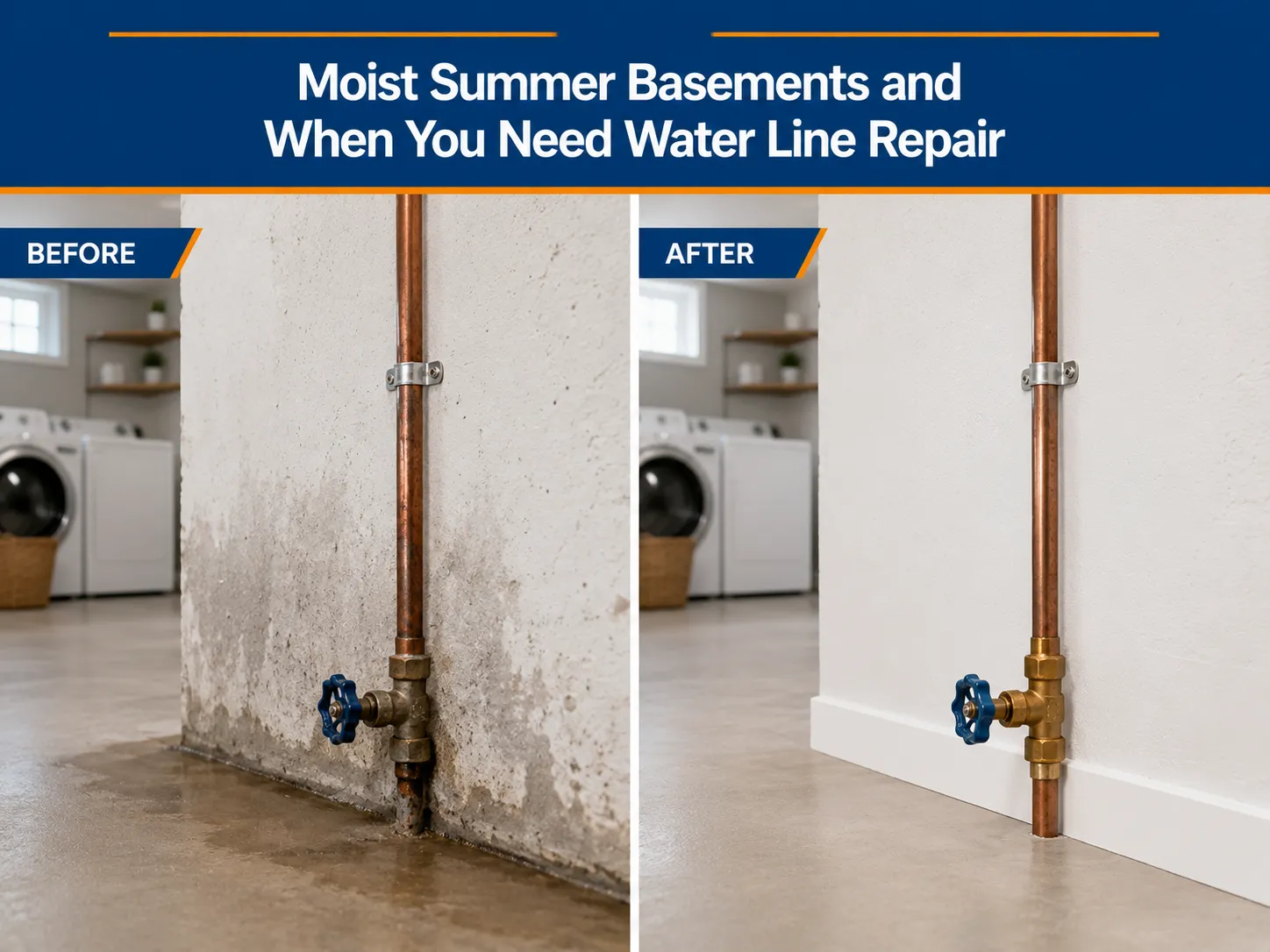 Moist Summer Basements and When You Need Water Line Repair